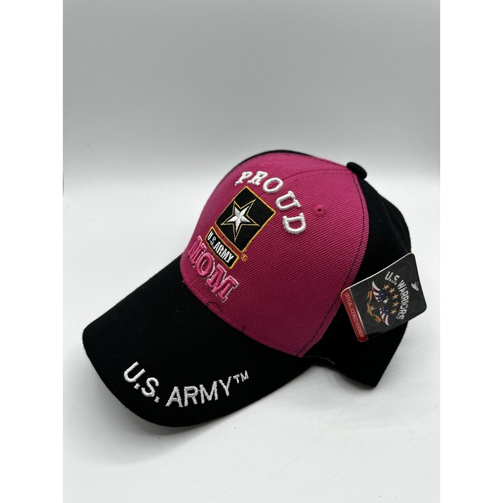 U.S. Warriors Proud U.S. Army Mom Baseball Cap Hat Pink Black Official Licensed - Picture 5 of 13